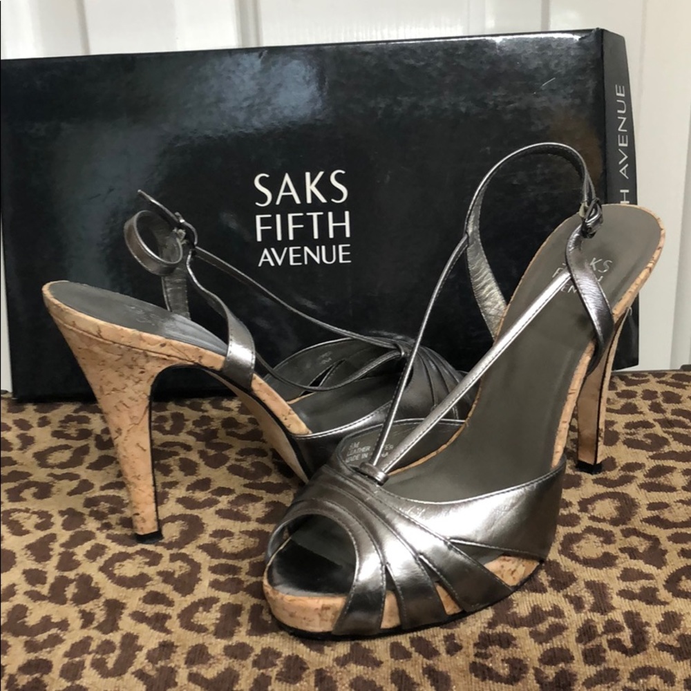 Saks Fifth Avenue Posh cork sling back sandal